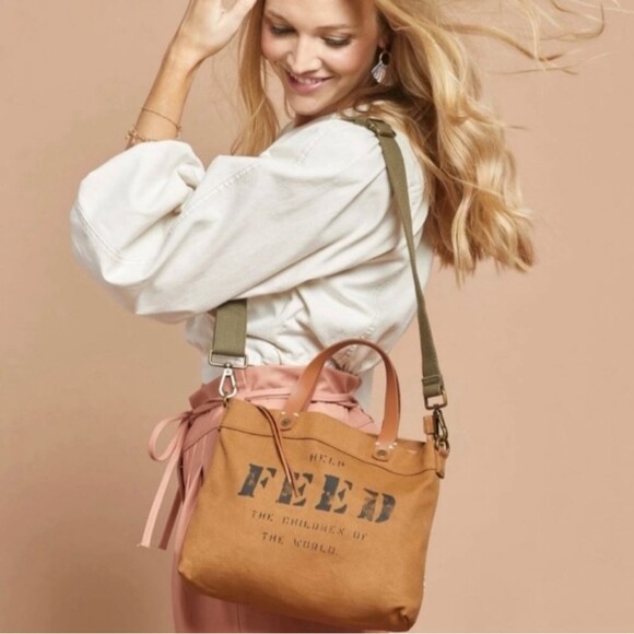 Feed Eleanor Canvas Eleanor Bag Ochre (Burnt Orange) Brown & Black - Picture 14 of 14